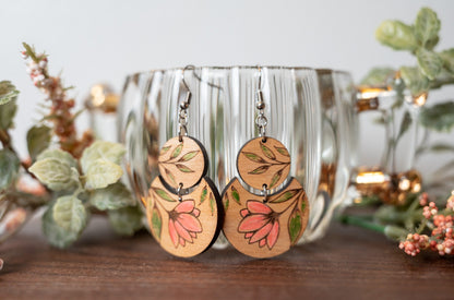 Pink Floral Earrings