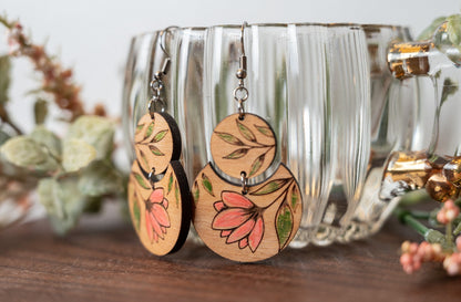 Pink Floral Earrings