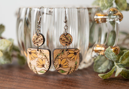 Yellow Floral Earrings