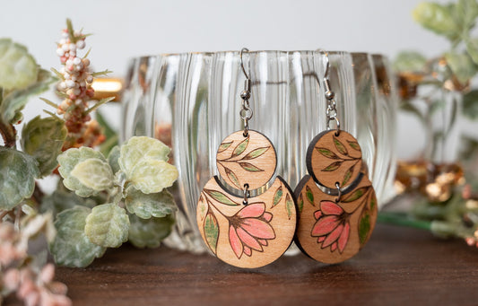 Pink Floral Earrings