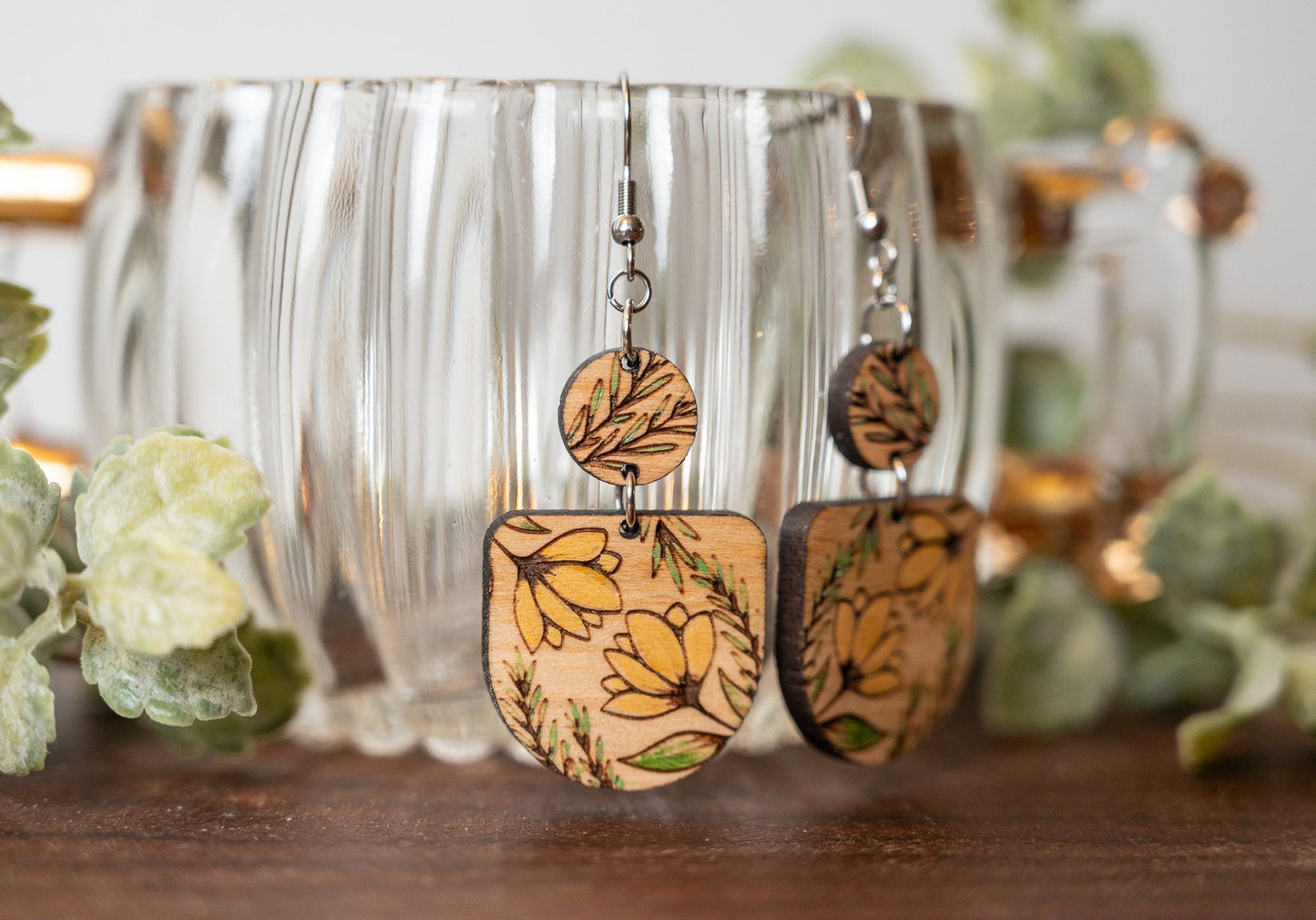 Yellow Floral Earrings