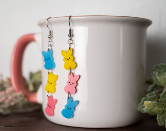 Easter Peep Earrings - Easter Bunny Earrings