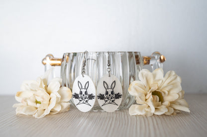 Bunny Skull Earrings/ Gothic Easter Earrings