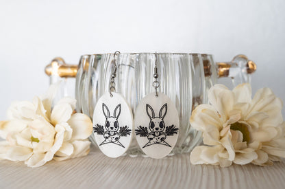Bunny Skull Earrings/ Gothic Easter Earrings