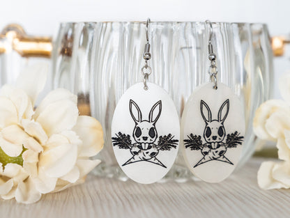 Bunny Skull Earrings/ Gothic Easter Earrings