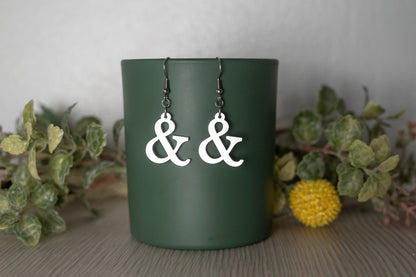 Ampersand Earrings - And Symbol Earrings - Statement Earrings