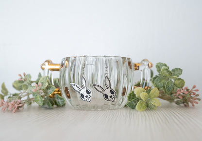 Bunny Skull Earrings/ Gothic Easter Earrings