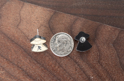 UFO Bigfoot Stud Earrings/Paranormal Stud Earrings