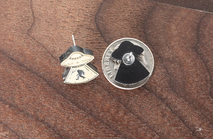UFO Bigfoot Stud Earrings/Paranormal Stud Earrings