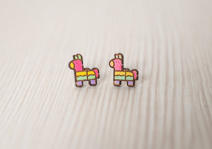 Llama Pinata Stud Earrings/Cinco De Mayo Earrings