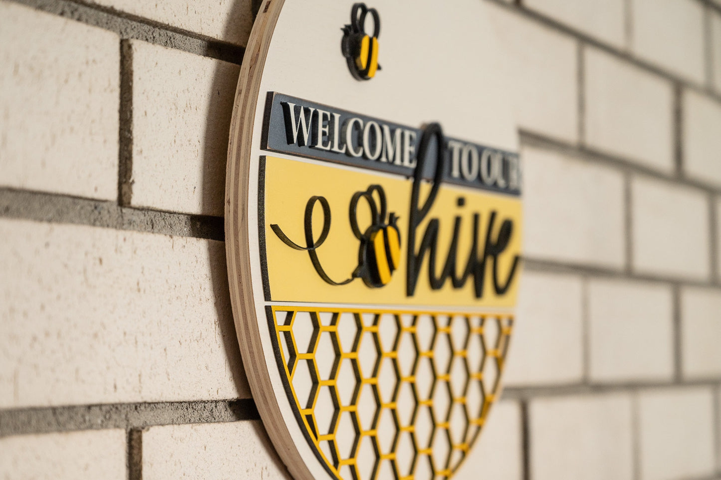 Welcome to our hive Wall Sign - Bee Welcome Sign - Bee Wall Decor - Cute Bee Door Sign