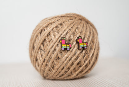 Llama Pinata Stud Earrings/Cinco De Mayo Earrings
