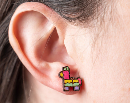 Llama Pinata Stud Earrings/Cinco De Mayo Earrings