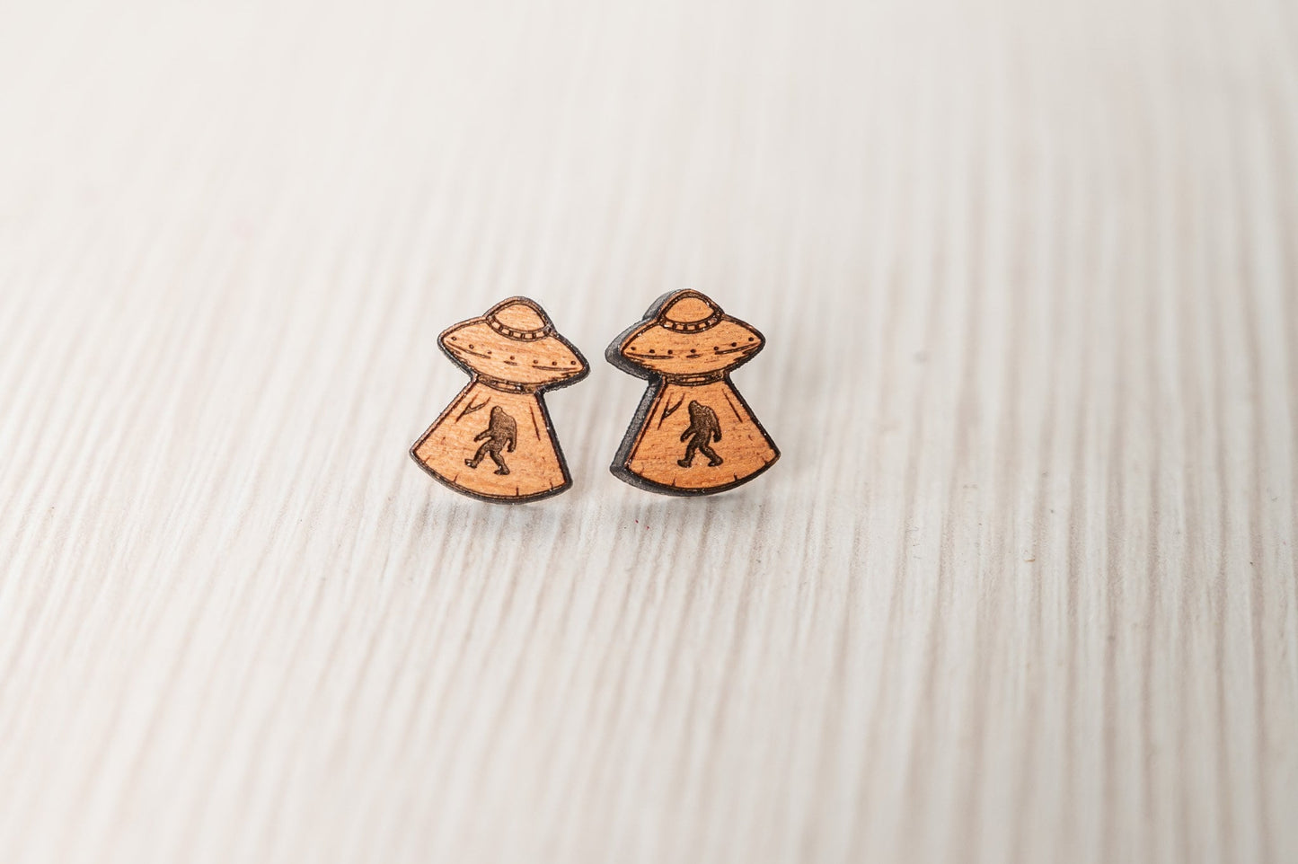 UFO Bigfoot Stud Earrings/Paranormal Stud Earrings