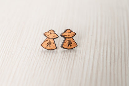 UFO Bigfoot Stud Earrings/Paranormal Stud Earrings
