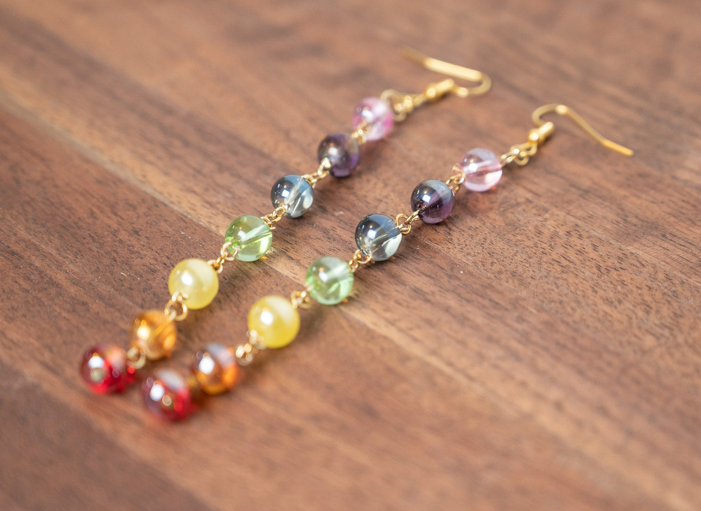 7 Chakras Bead Earrings/Glass Bead Earrings