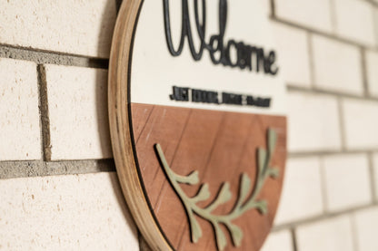 Funny Welcome Sign - Welcome just kidding, please go away Door Hanger - Funny Door Hanger - Go Away Sign