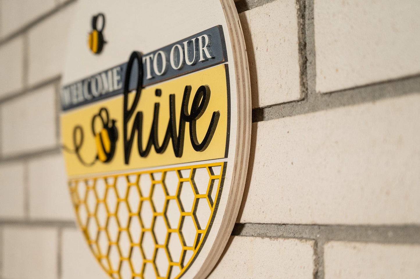 Welcome to our hive Wall Sign - Bee Welcome Sign - Bee Wall Decor - Cute Bee Door Sign