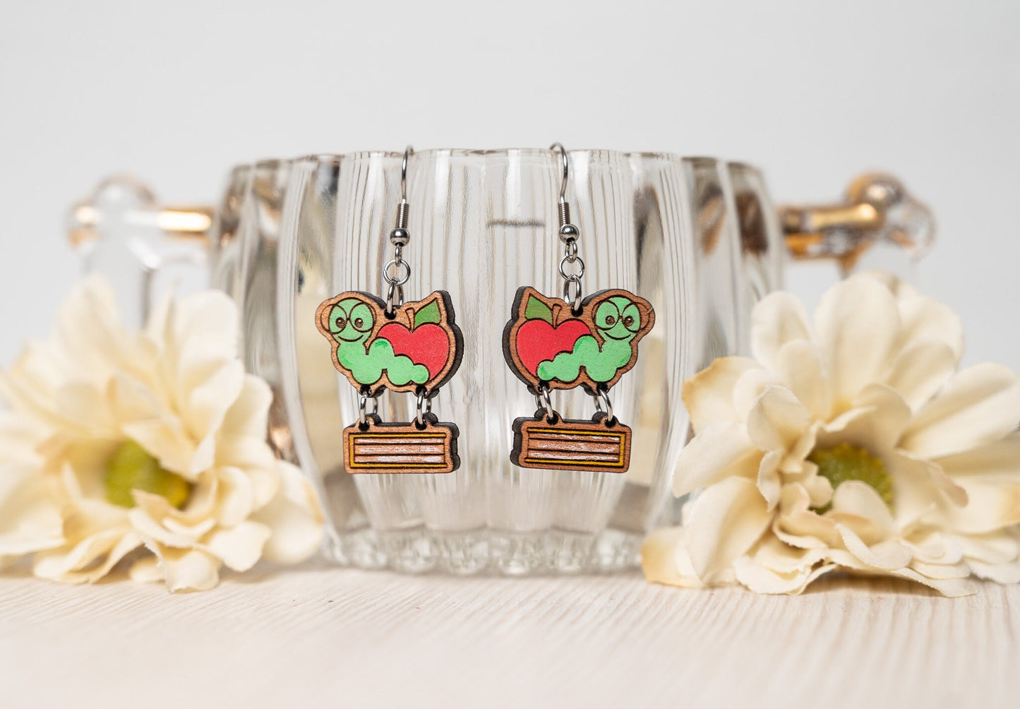 Bookworm Earrings/Teacher Earrings/ Bookworm studs