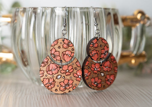 Floral Bloomed Pattern Earring/Flower Earrings/ Summer Earrings