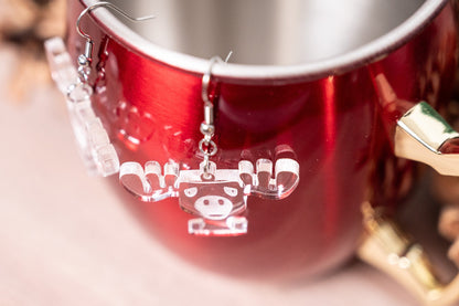 Moose Mug Christmas Earrings - Christmas Vacation Earrings - Moose Mug Eggnog Cup Earrings