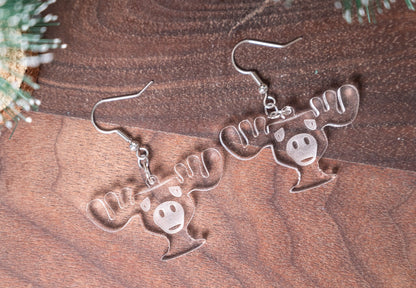 Moose Mug Christmas Earrings - Christmas Vacation Earrings - Moose Mug Eggnog Cup Earrings