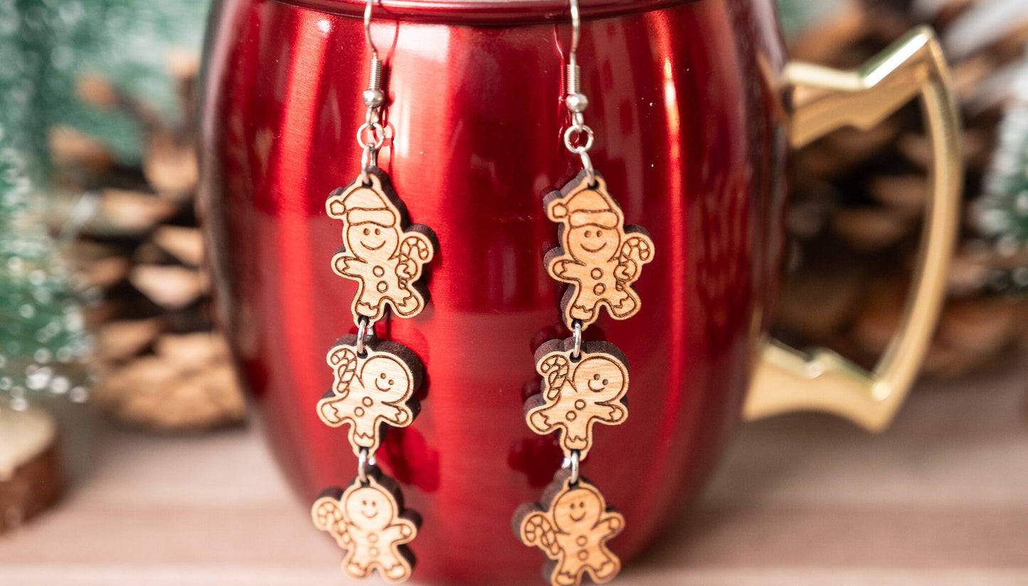 Gingerbread men earrings/Christmas Earrings