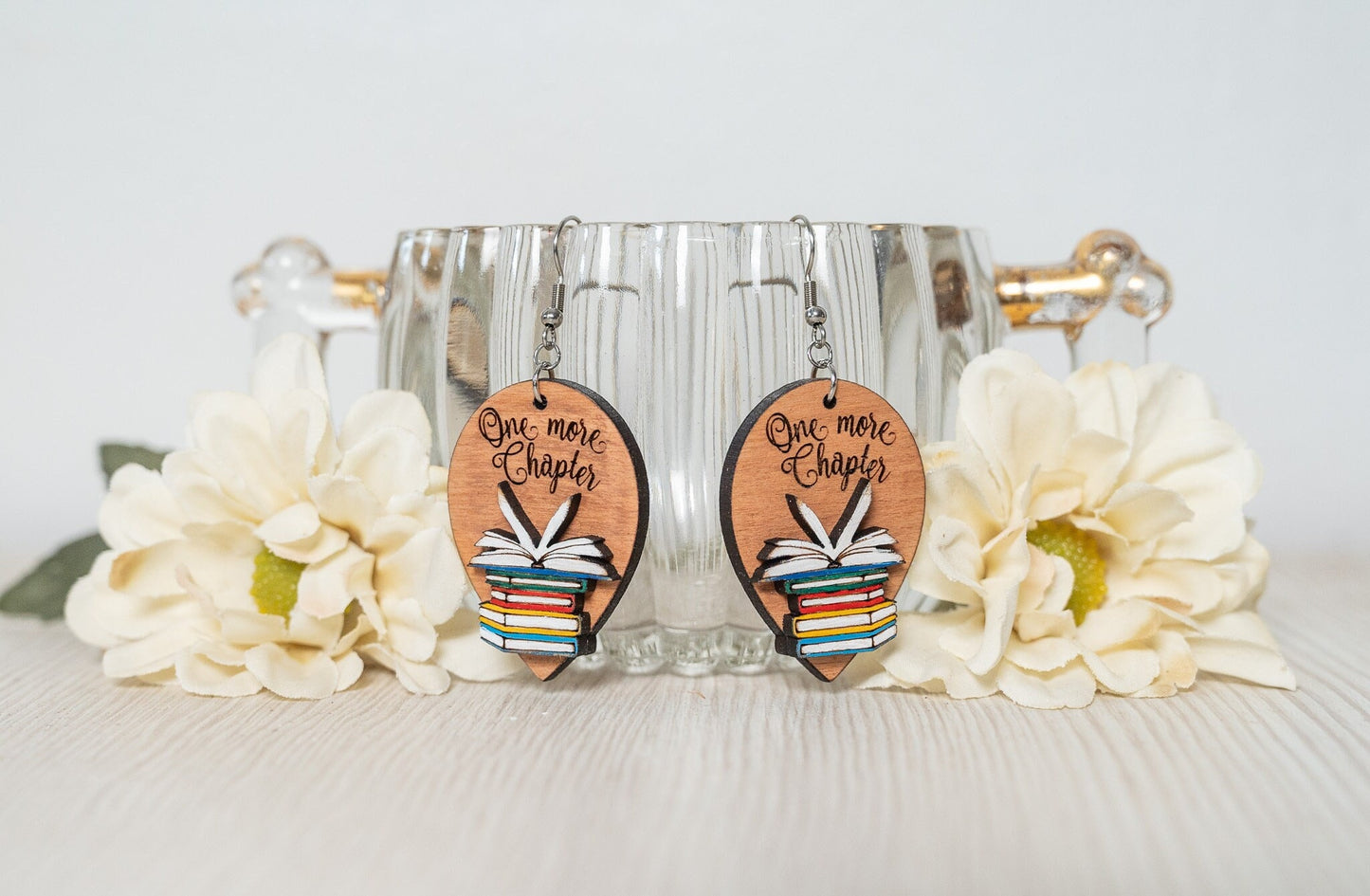 One More Chapter Book Earrings - 3d Layered Book Earrings - Book Lover Earrings - Gift for Teachers