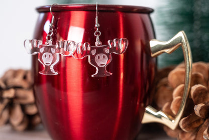 Moose Mug Christmas Earrings - Christmas Vacation Earrings - Moose Mug Eggnog Cup Earrings