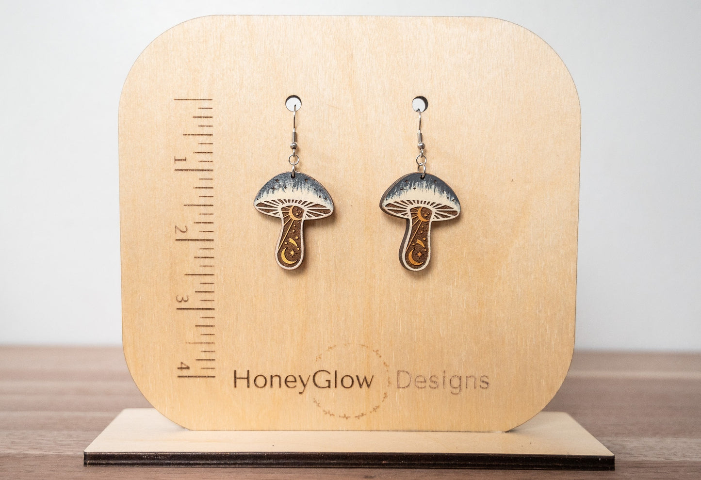 Mystical Mushroom Earrings/Rainbow iridescent Earrings