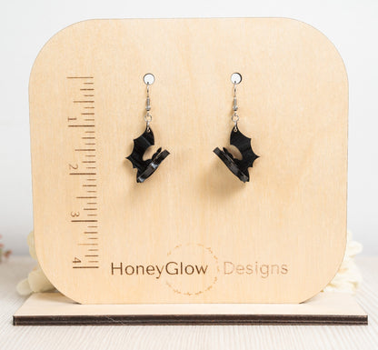 3d Bat Earrings - Bat Earrings - Halloween Earrings