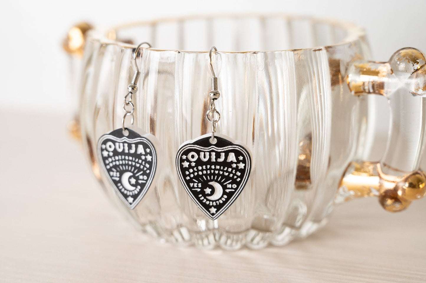 Ouija Planchette Earrings - Halloween Earrings - Gothic Earrings - Witchy Earrings