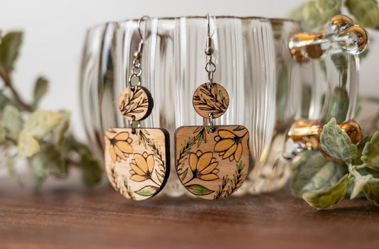 Yellow Floral Earrings