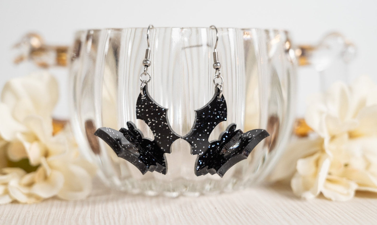 3d Bat Earrings - Bat Earrings - Halloween Earrings