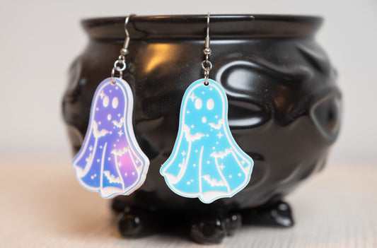 Halloween Ghost Earrings - Ghost Bat Earrings - Cute Ghost Earrings for Halloween