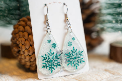 Glitter Snowflake Earrings