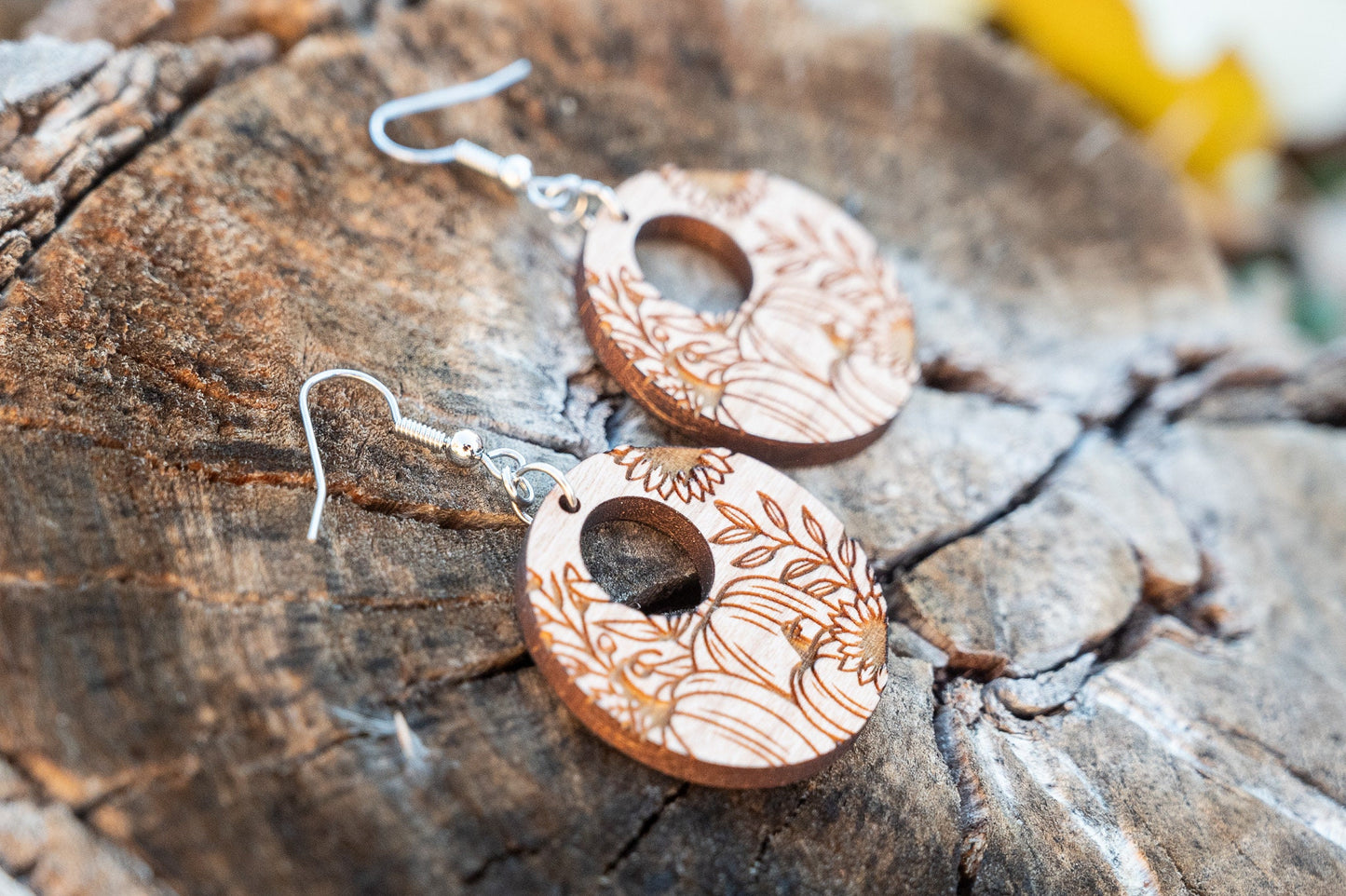 Floral Pumpkin Earrings/Fall Earrings