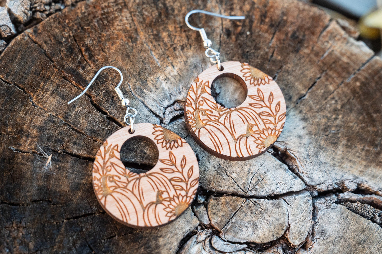 Floral Pumpkin Earrings/Fall Earrings