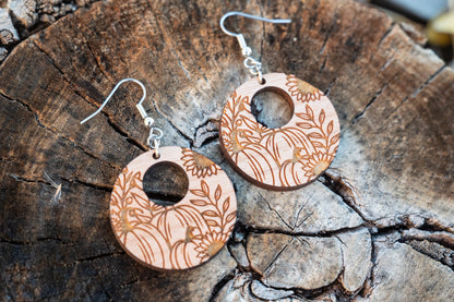 Floral Pumpkin Earrings/Fall Earrings