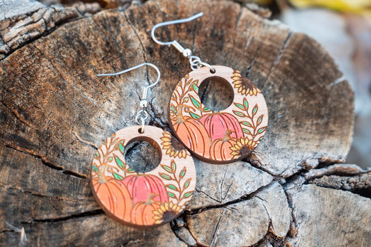 Floral Pumpkin Earrings/Fall Earrings