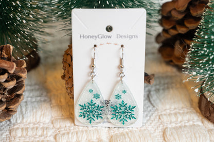 Glitter Snowflake Earrings