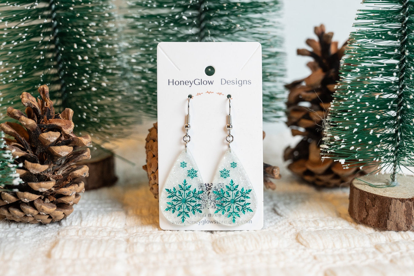 Glitter Snowflake Earrings