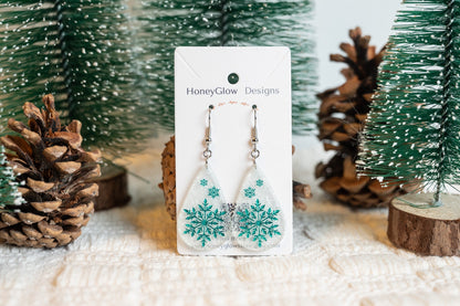 Glitter Snowflake Earrings
