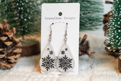 Glitter Snowflake Earrings
