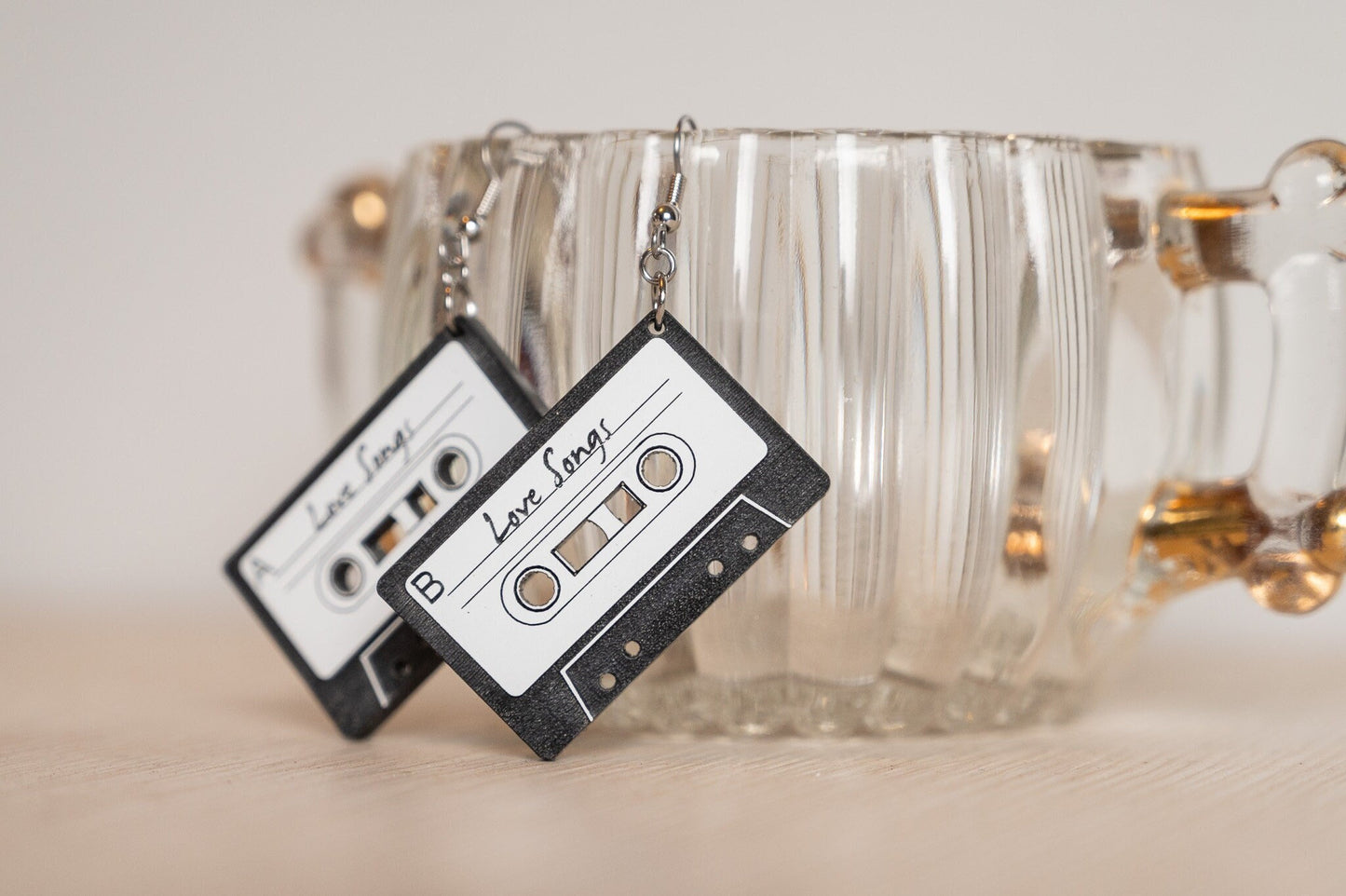 Cassette Tape Earrings - Valentine's Earrings - Personalized Song Earrings