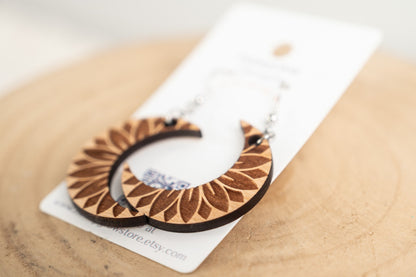 Moon Sunflower Earrings