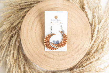 Moon Sunflower Earrings