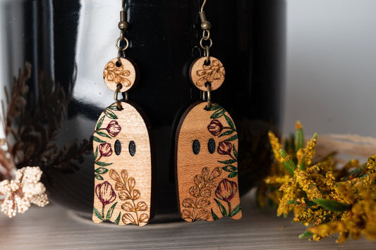 Halloween Earrings - Cute Ghost Earrings - Spooky Dangle Earrings - Cute Halloween Earrings