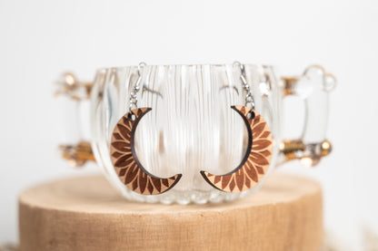 Moon Sunflower Earrings