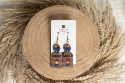 MAGA Earrings - Trump 2024 - Patriotic Earrings